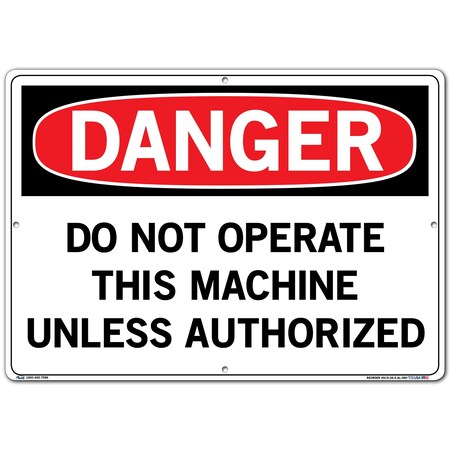 Vestil Aluminum Sign, 14-1/2" Height, 20-1/2" Width, Aluminum, Rectangle, English SI-D-26-E-AL-080